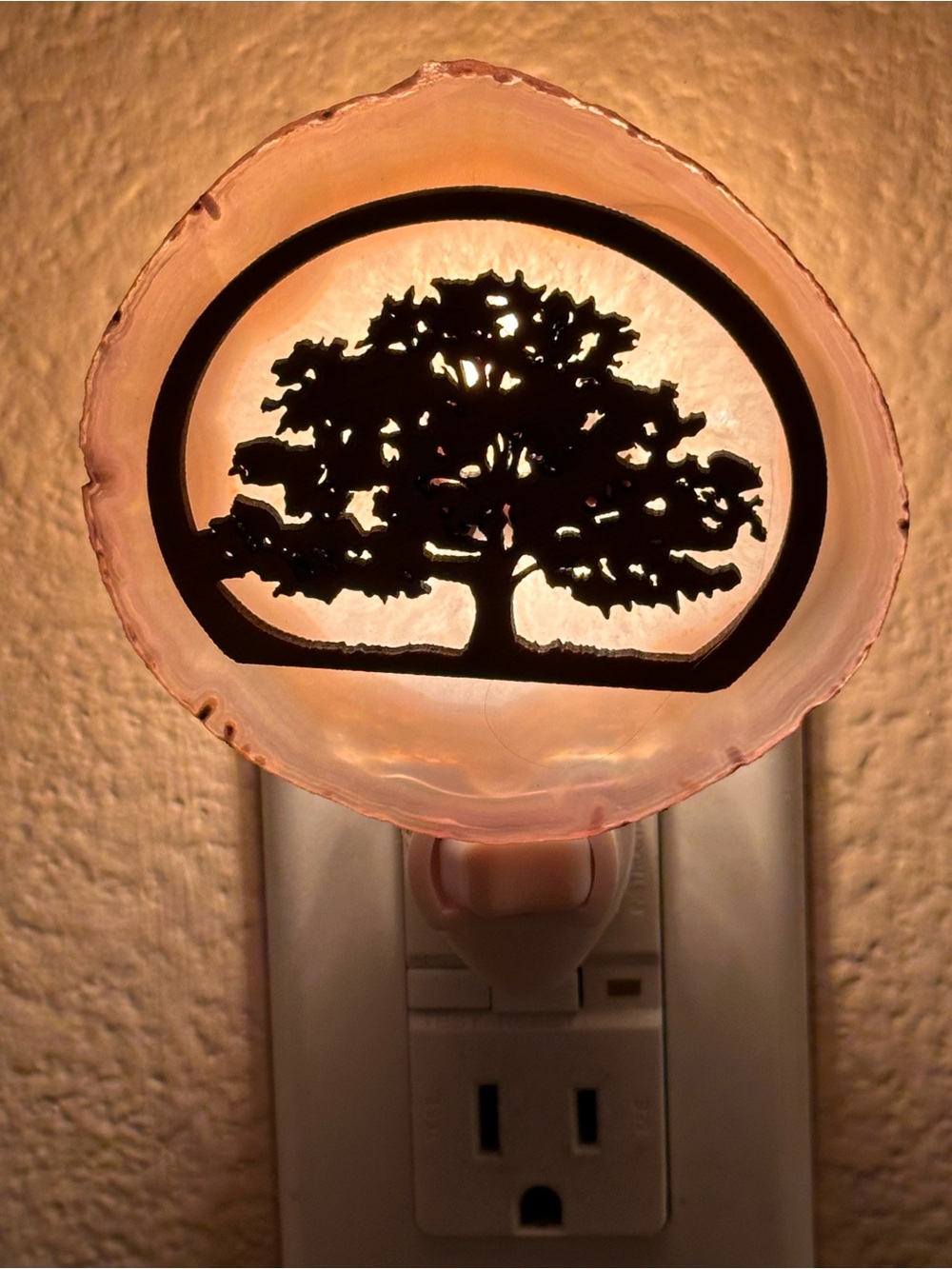 Tree Silhouette Agate Night Light